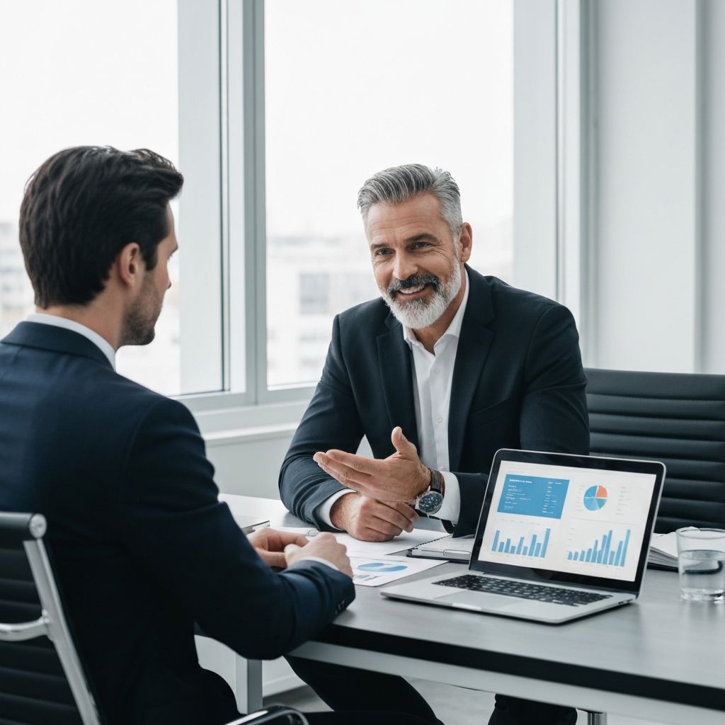 Business consultation — two professionals in a meeting
